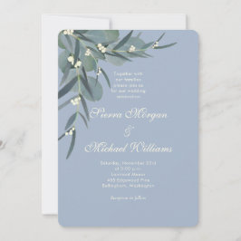 Invitación Azul turbio | Eucalyptus Boda Botánico