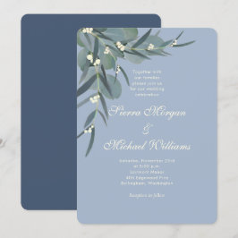 Invitación Azul turbio | Eucalyptus Boda Botánico