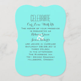 Invitación azul turquesa aqua azul boda de huevo de petirrojo