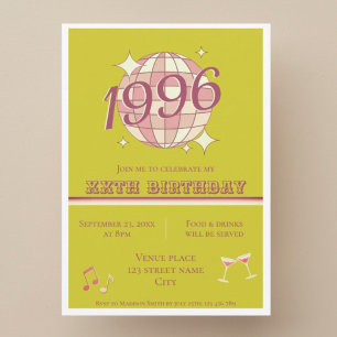 Invitación azul turquesa de cumpleaños número 30 e