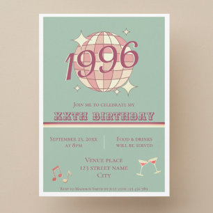 Invitación azul turquesa de cumpleaños número 30 V