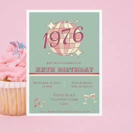 Invitación azul turquesa de cumpleaños número 50 v