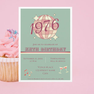 Invitación azul turquesa de cumpleaños número 50 v