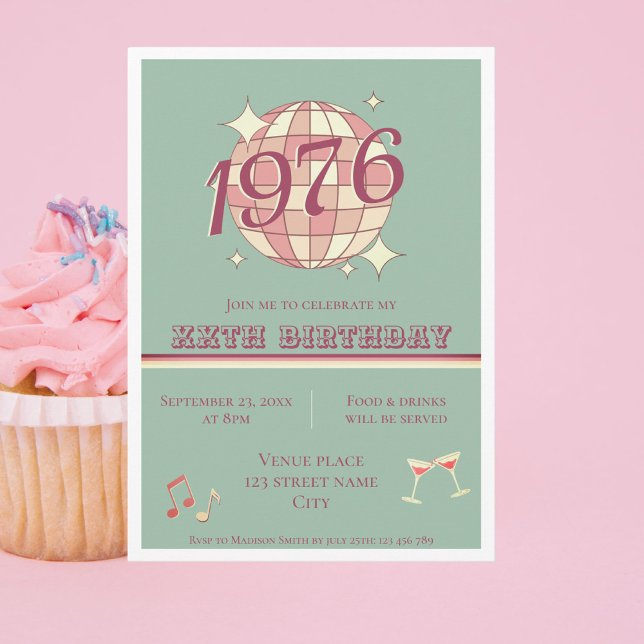 Invitación azul turquesa de cumpleaños número 50 v (Subido por el creador)
