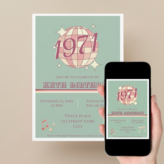 Invitación azul turquesa de cumpleaños número 55 V (Subido por el creador)