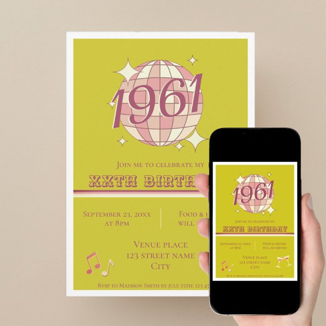 Invitación azul turquesa de cumpleaños número 65 V (Subido por el creador)