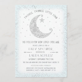 Invitación Azul Twinkle Twinkle Little Star Fiesta de Bebé