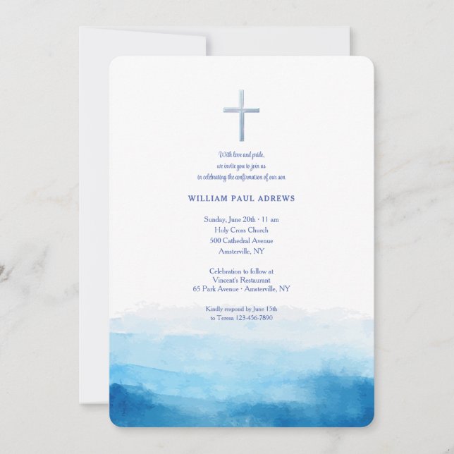 Invitación azul verdadero (Anverso)