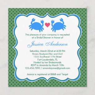 Invitación azul/verde a la ducha nupcial náutica