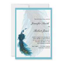 Invitación azul verde azulada de la boda del