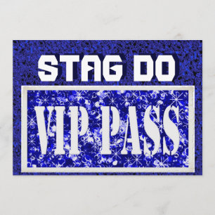 Invitación azul VIP para despedida de soltero