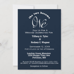 Invitación Azul y blanco de la marina minimalista El único Bo