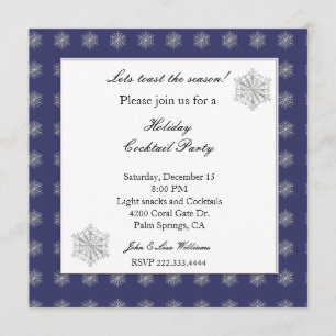 Invitación azul y de plata elegante del invierno