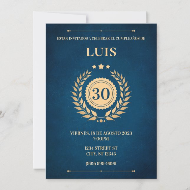 INVITACION AZUL Y DORADO (Anverso)