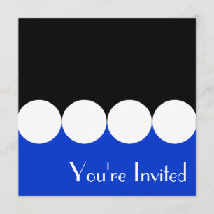 Invitación azul y negra del cumpleaños