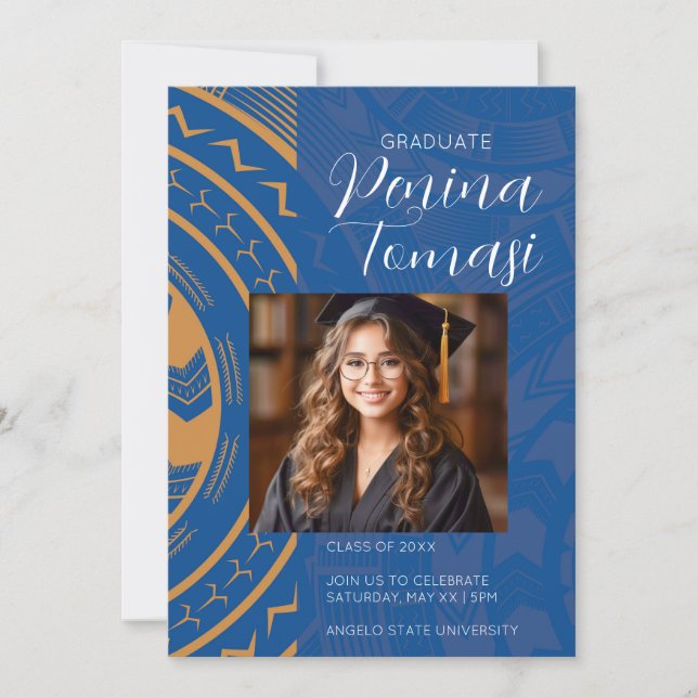 Invitación Azul y oro (Anverso)