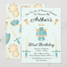 Azul y oro acuarela Principito Cumpleaños