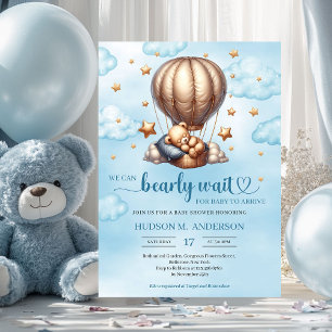 Invitación Azul y oro de moda espera a Boy Baby Shower