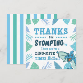 Invitación Azul y verde de los dinosaurios cutáneos