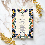 Invitación Azulejo azul Talavera vintage boda mexicano<br><div class="desc">Azulejo azul portugués Talavera tejas vintage modelo de invitación a boda mexicana modelo de tablilla mediterráneo ornamentado Talavera monograma invitación de boda plantilla editable descarga digital instantánea estilo Hacienda invitaciones de boda</div>