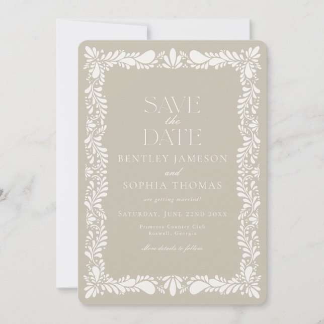 Invitación Azulejo Clay Talavera Fiesta Española Guardar la F (Anverso)