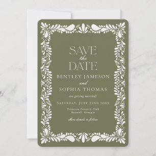 Invitación Azulejo Verde de Talavera Fiesta Española Salvar l