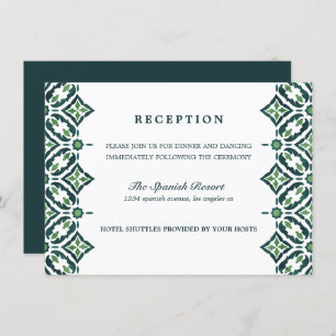 Invitación Azulejo verde   Recepción de bodas en mosaico en E