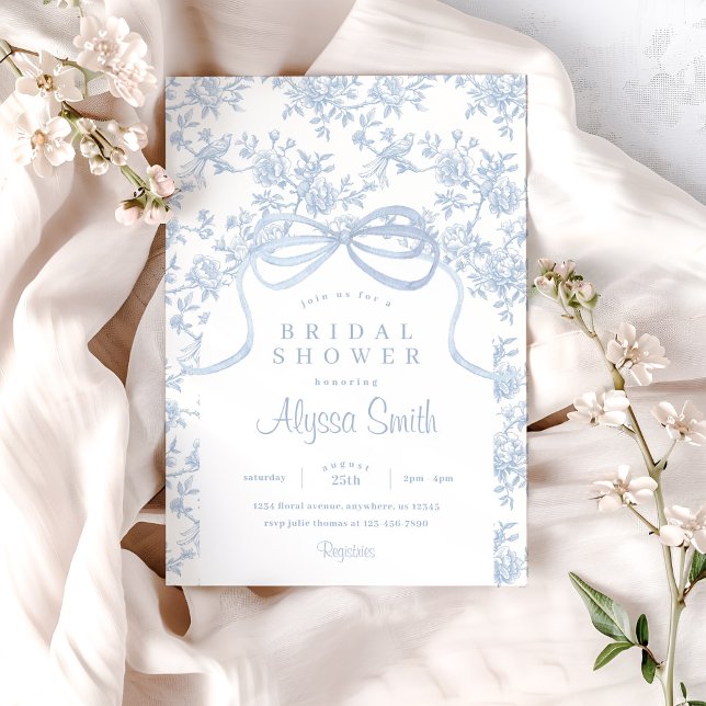 Invitación Azulejos azules claros y ducha de novias de barro (Subido por el creador)