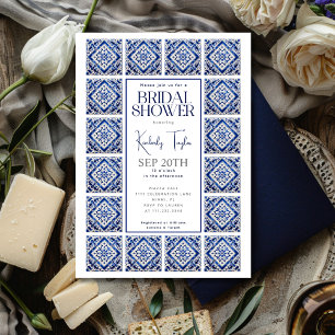 Invitación Azulejos Azules Italian Mediterráneo Despedida de