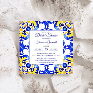 Invitación Azulejos azules Talavera ducha de novia mexicana