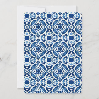 Invitación Azulejos azules y blancos