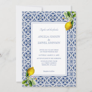 Invitación Azulejos de Limón de la Costa de Amalfi Italia Fot