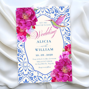 Invitación Azulejos florales boda