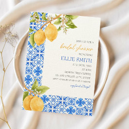 Invitación Azulejos mediterráneos Italia Lemon Bridal Ducha
