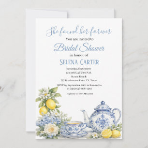 Invitación Azulejos portugueses Floral Acuarela Despedida de 