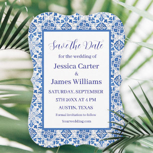 Invitación Azulejos portugueses rústicos Boda mediterránea