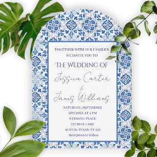 Invitación Azulejos portugueses rústicos boda mediterránea