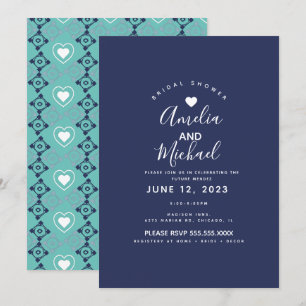 Invitación Azulejos Románticos de Boda Mediterránea Moderna N