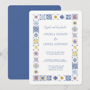 Invitación Azulejos Sencillos y Elegantes Costa de Amalfi Ita