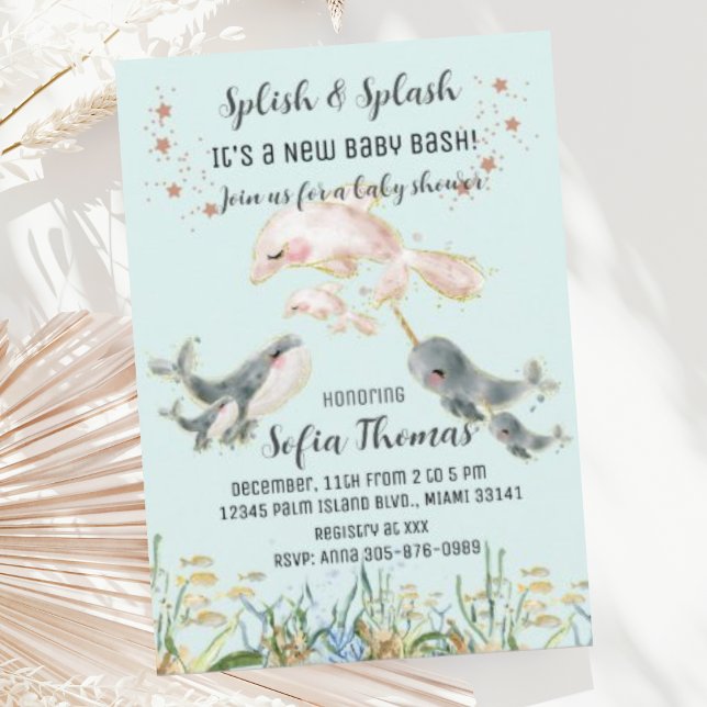 Invitación Azules finos animales bajo el mar Baby Shower (Subido por el creador)