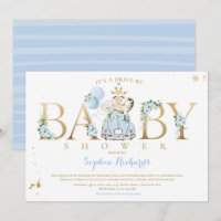 Azules Florales De Safari Animados Por Baby Shower