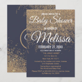 Invitación Azules marinos Baby Shower de las chispas del