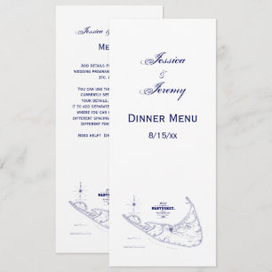 Invitación Azules marinos del mapa del vintage del mA de la