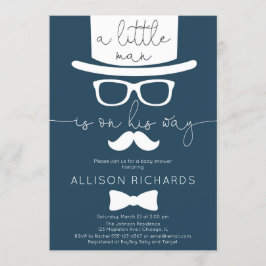 Invitación Azules marinos pequeña fiesta de bienvenida al