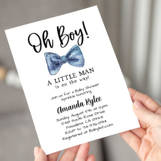 Invitación Azules, Pequeño Hombre Está En Camino