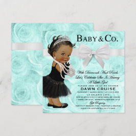 Invitación Azules turquesas de Baby Shower de la niña