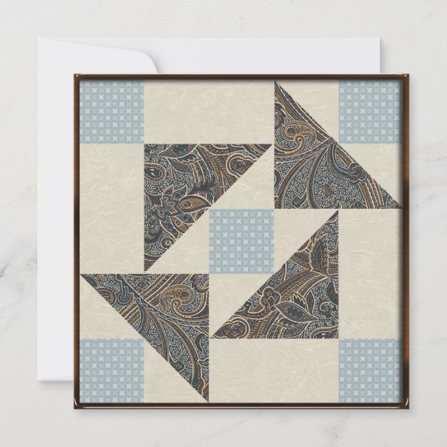 Invitación Azules y grises del rompecabezas de la abuela (Anverso)