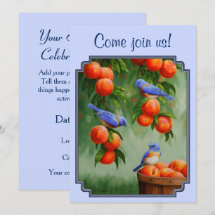 Invitación Azules y melocotones