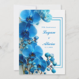 Invitación Azure Blue Orchid Minimalist Floral Wedding