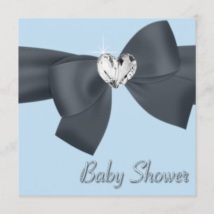 Invitación Azuul Negro Elegante Ducha para Niño